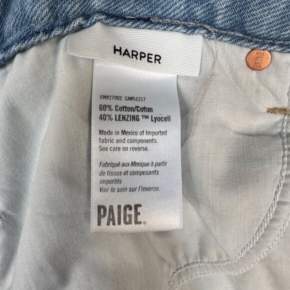 Paige Denim Harper High Rise Wide Leg Jeans in Light Blue Creation Wash Size 32 - Picture 13 of 15